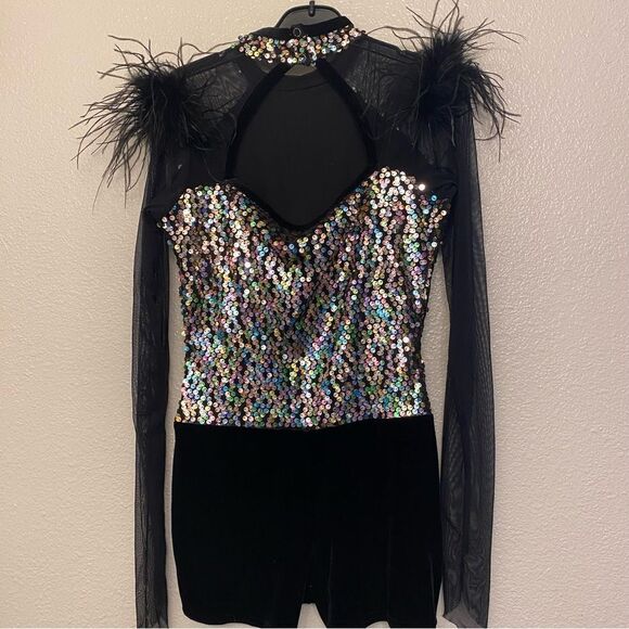 A wish come true dance costume leotard feather 22922 Did Ya - MA Medium adult - Picture 3 of 10